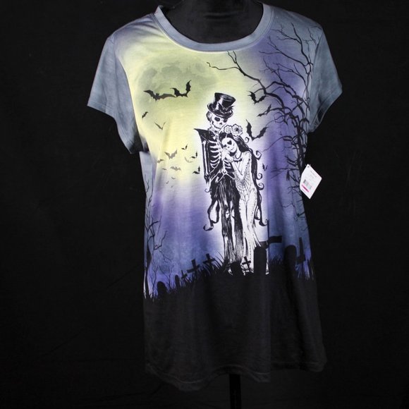 NWT Vintage Y2K Gothic Halloween Scenic Graveyard Day of the Dead Pastel Gothic - Picture 3 of 10